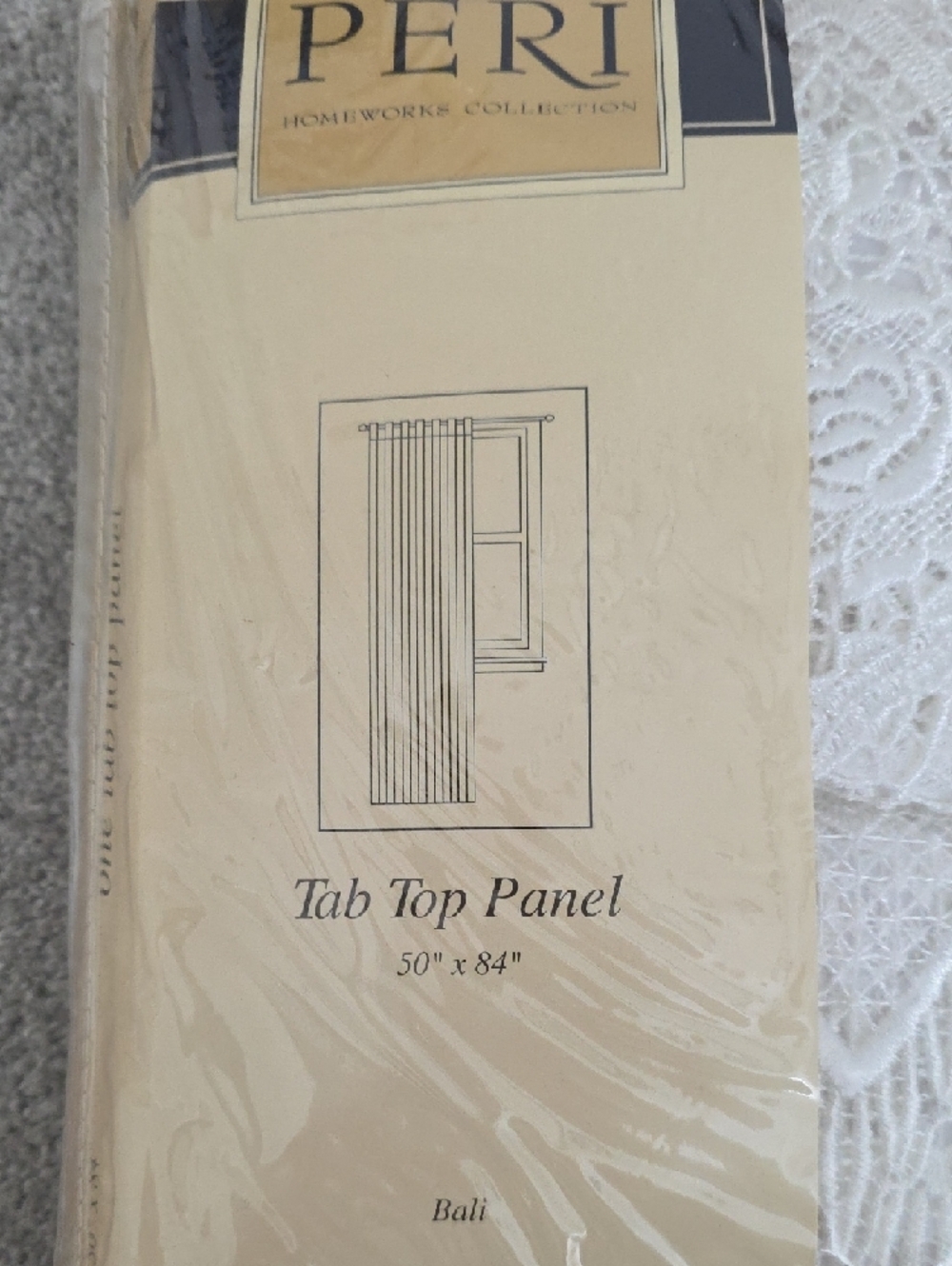 Beige and White Fine Macrame Panel Curtains - Picture 6 of 6